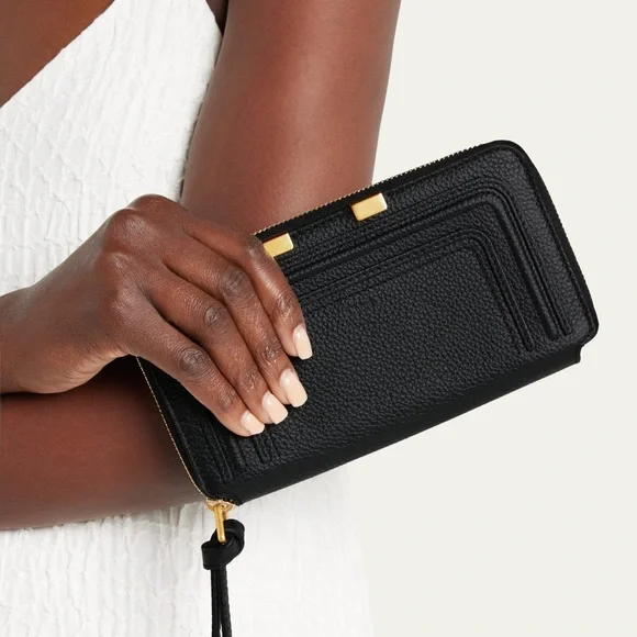 Chloe Marcie Full Zip Around Continental Wallet Gray - Picture 10 of 15